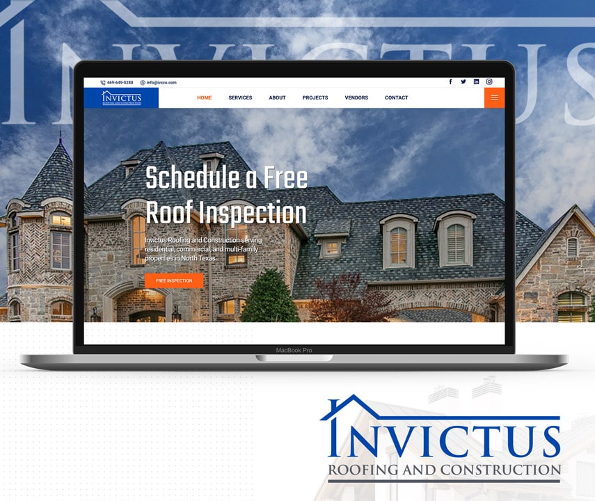 Invictus Roofing and Construction Website